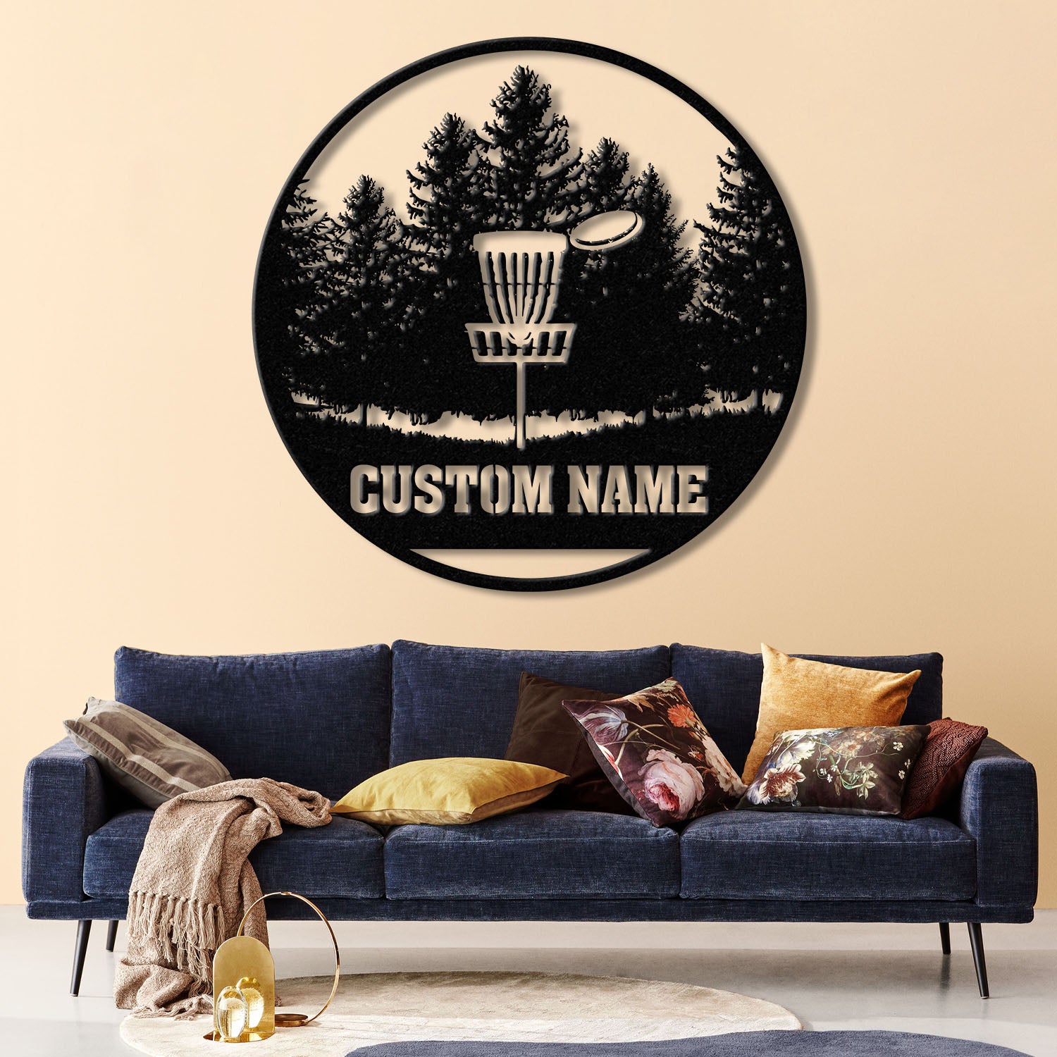 Personalized Disc Golf Metal Wall Art LED Light, Custom Disc Golfer Name Sign, Home Decor, Disc Golf Wall Art, Gift for Disc Golf Players