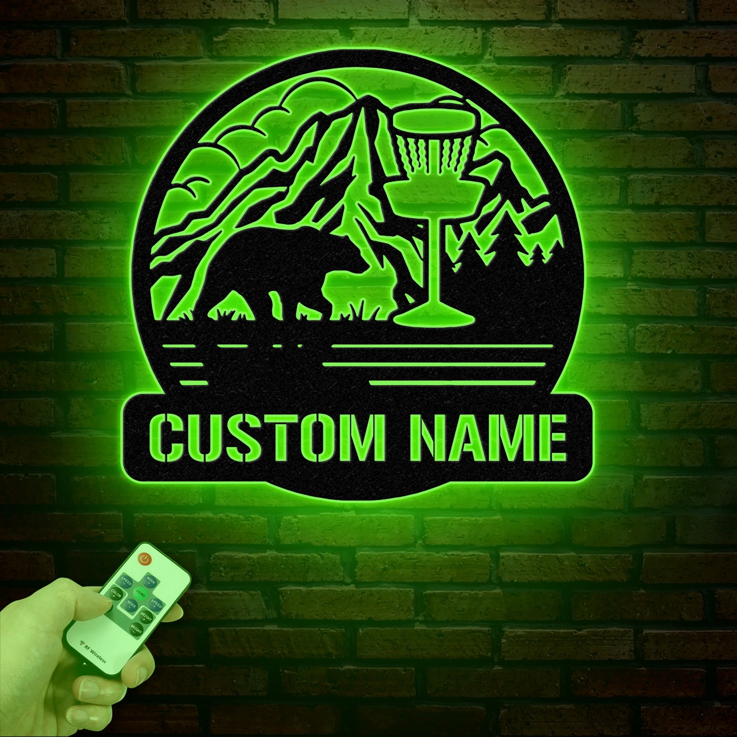 Personalized Disc Golf Metal Sign with LED Lights, Custom Disc Golfer Name Sign, Sports Wall Art, Gift for Dad, Home Decor