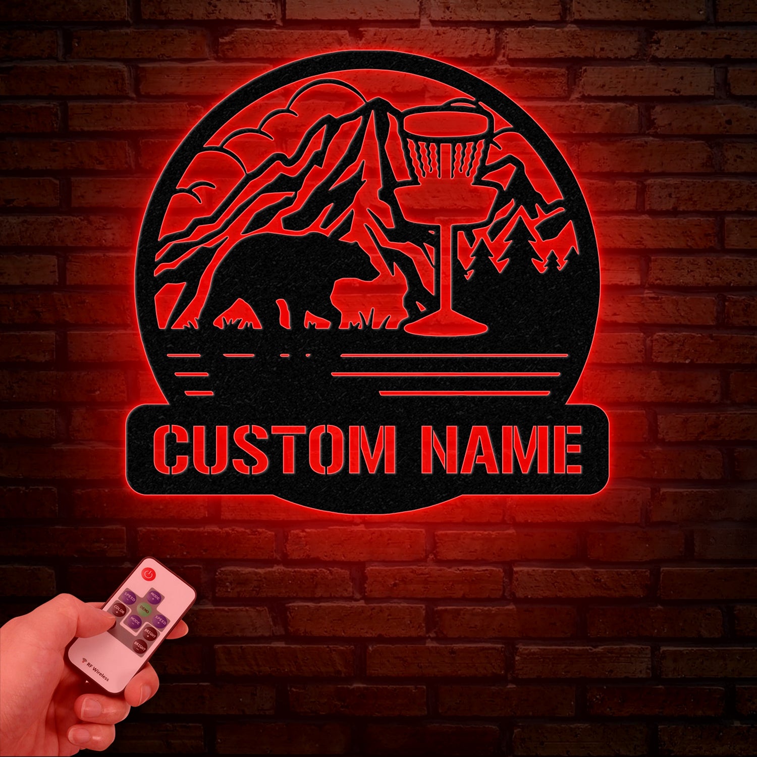 Personalized Disc Golf Metal Sign with LED Lights, Custom Disc Golfer Name Sign, Sports Wall Art, Gift for Dad, Home Decor