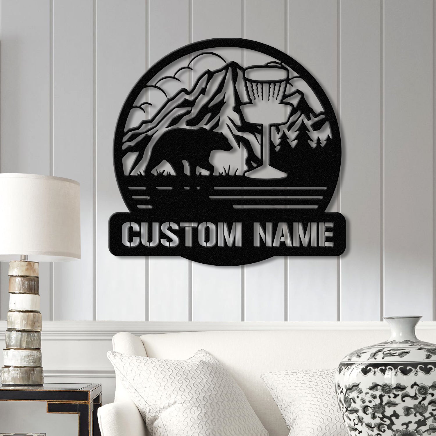 Personalized Disc Golf Metal Sign with LED Lights, Custom Disc Golfer Name Sign, Sports Wall Art, Gift for Dad, Home Decor