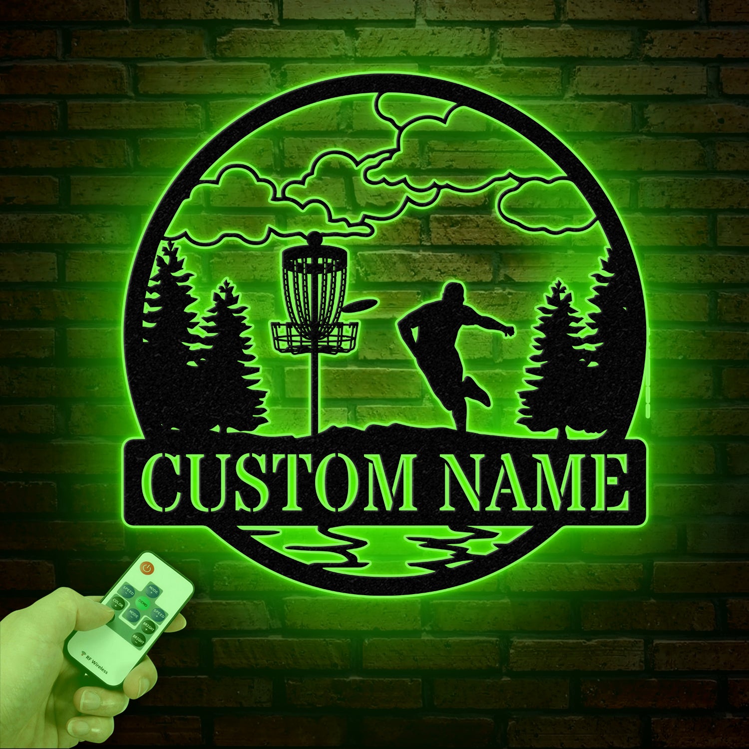 Personalized Disc Golf Metal Sign with LED Lights, Custom Disc Golfer Name Sign, Sports Wall Art, Gift for Dad, Home Decor