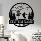 Personalized Disc Golf Metal Sign with LED Lights, Custom Disc Golfer Name Sign, Sports Wall Art, Gift for Dad, Home Decor