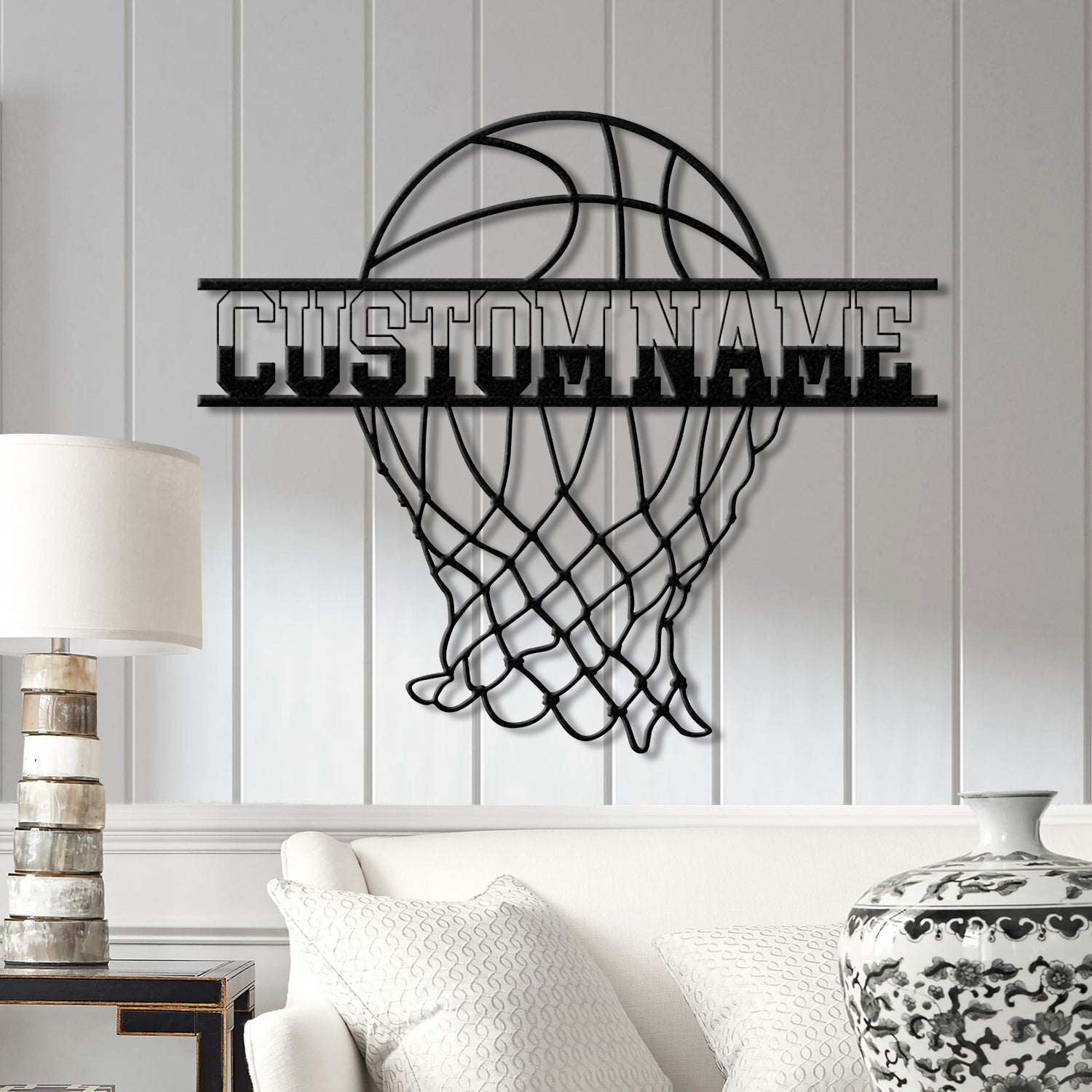 Personalized Basketball Metal Wall Art LED Light, Custom Basketball Player Name Sign, Sports Wall Decor, Basketball Gift, Christmas Gifts