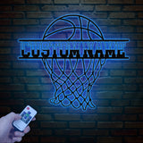 Personalized Basketball Metal Wall Art LED Light, Custom Basketball Player Name Sign, Sports Wall Decor, Basketball Gift, Christmas Gifts
