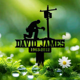 Custom Electrician Lineman with Cross Memorial Stake, Lineman Memorial Sign, Sympathy Sign, Grave Marker, Remembrance Stake, Dad Loss