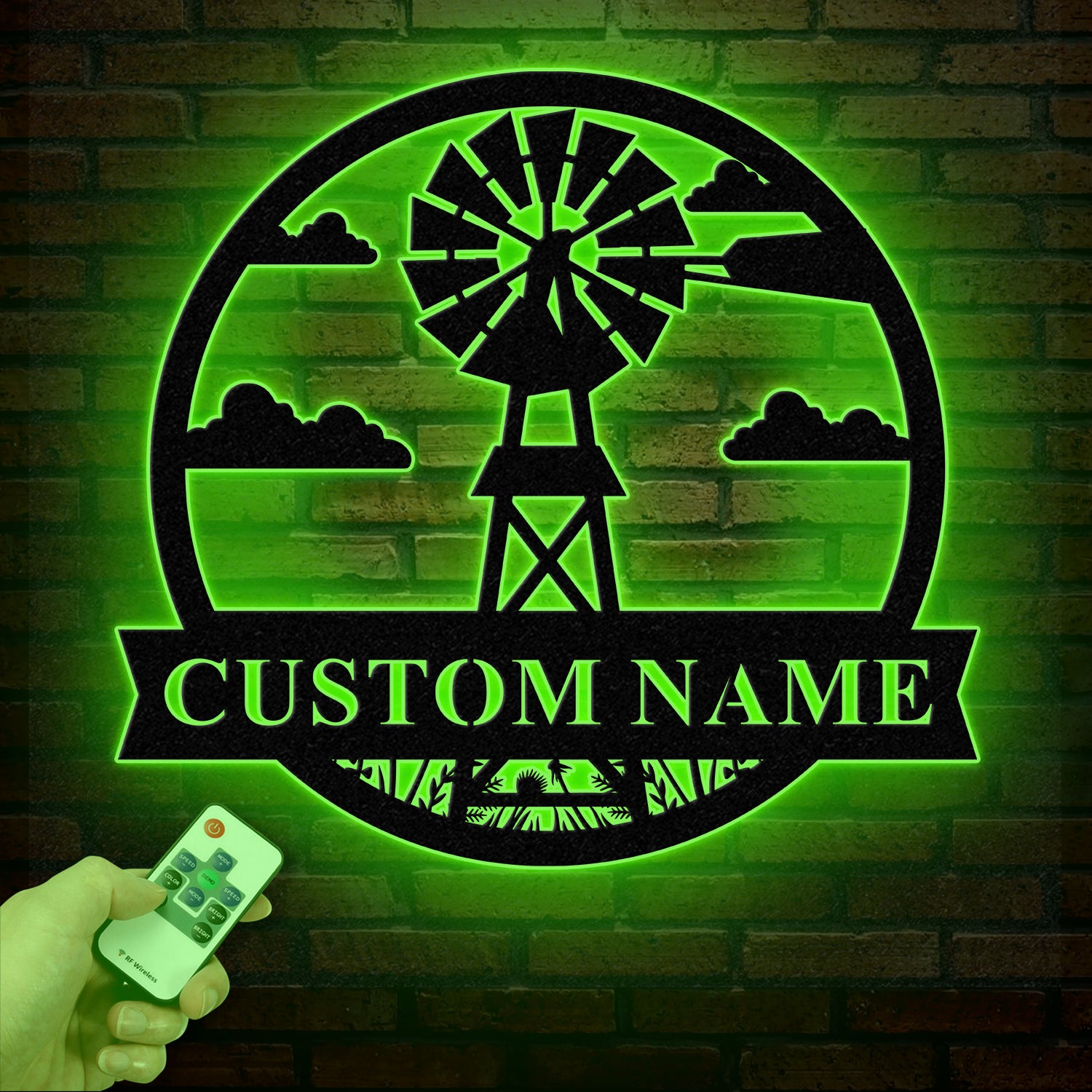 Personalized Windmill Metal Sign with Led Light, Custom Windmill Sign, Windmill Decor, Metal Family Name Sign, Farmhouse Decor
