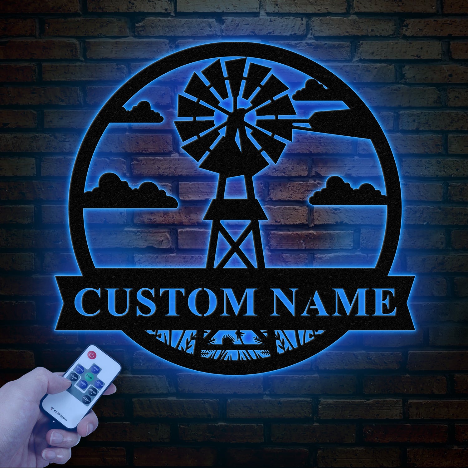 Personalized Windmill Metal Sign with Led Light, Custom Windmill Sign, Windmill Decor, Metal Family Name Sign, Farmhouse Decor