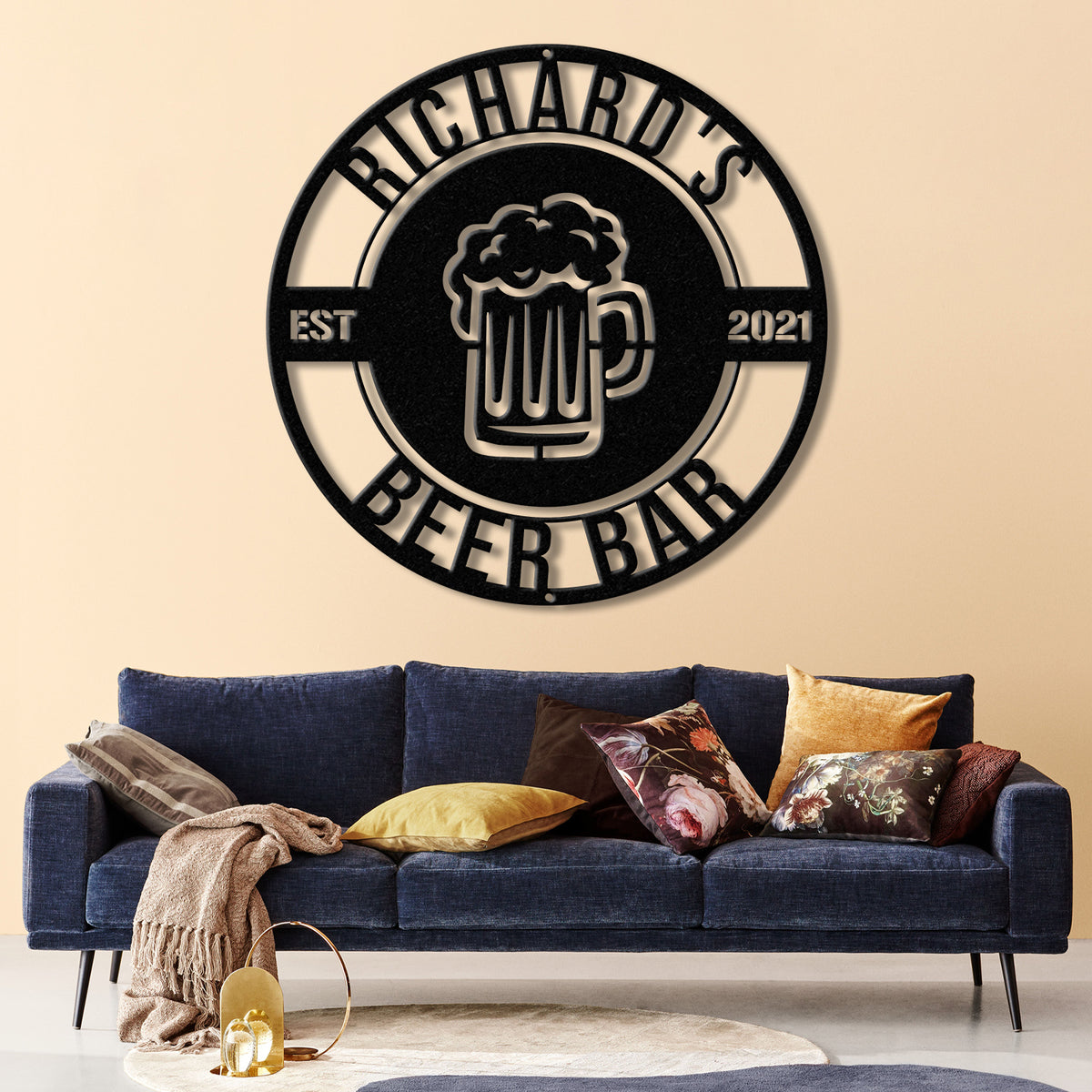 Beer Bar Metal Sign, Personalized Bar Sign, Custom Pub Decor, Metal Wall Art for Man Cave, Home Bar Sign, Bar Name Plaque