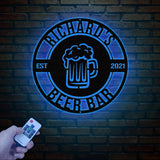 Beer Bar Metal Sign, Personalized Bar Sign, Custom Pub Decor, Metal Wall Art for Man Cave, Home Bar Sign, Bar Name Plaque