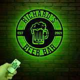 Beer Bar Metal Sign, Personalized Bar Sign, Custom Pub Decor, Metal Wall Art for Man Cave, Home Bar Sign, Bar Name Plaque