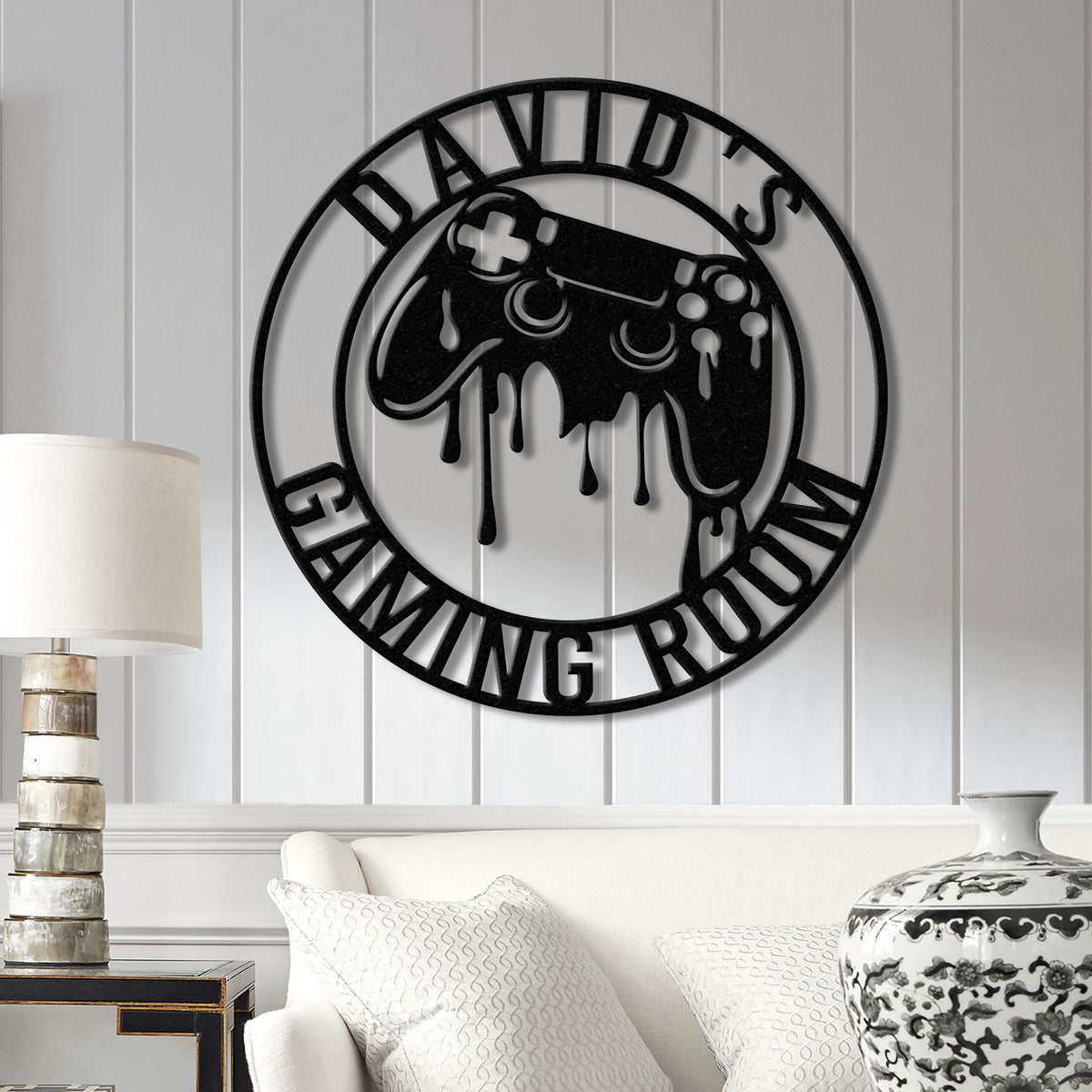 Custom Gaming Room Metal Sign with LED Lights, Personalized Game Controller Wall Decor, Gamer LED Sign, Gift for Video Game Lovers