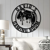 Custom Gaming Room Metal Sign with LED Lights, Personalized Game Controller Wall Decor, Gamer LED Sign, Gift for Video Game Lovers