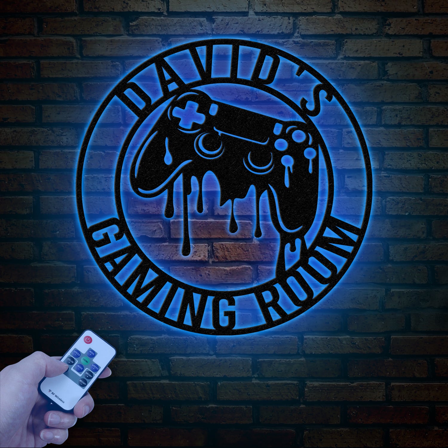 Custom Gaming Room Metal Sign with LED Lights, Personalized Game Controller Wall Decor, Gamer LED Sign, Gift for Video Game Lovers