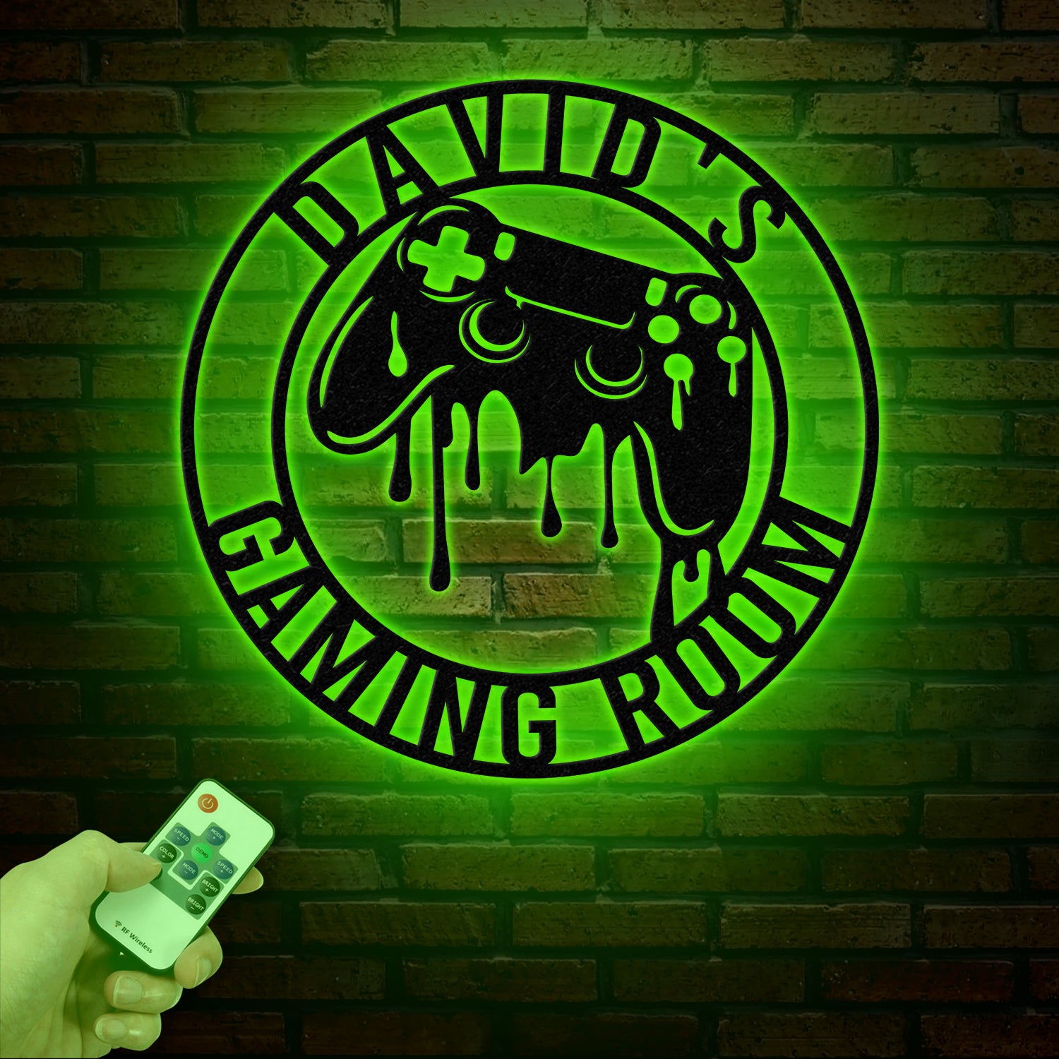 Custom Gaming Room Metal Sign with LED Lights, Personalized Game Controller Wall Decor, Gamer LED Sign, Gift for Video Game Lovers
