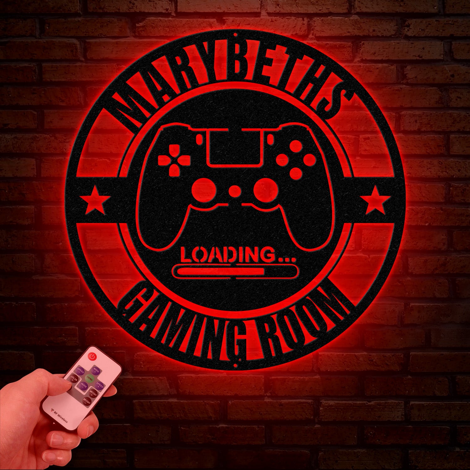 Custom Game Room Sign with LED Lights, Personalized Family Game Room Decor, Kid Name Gaming Wall Art, Custom Gaming Room Sign