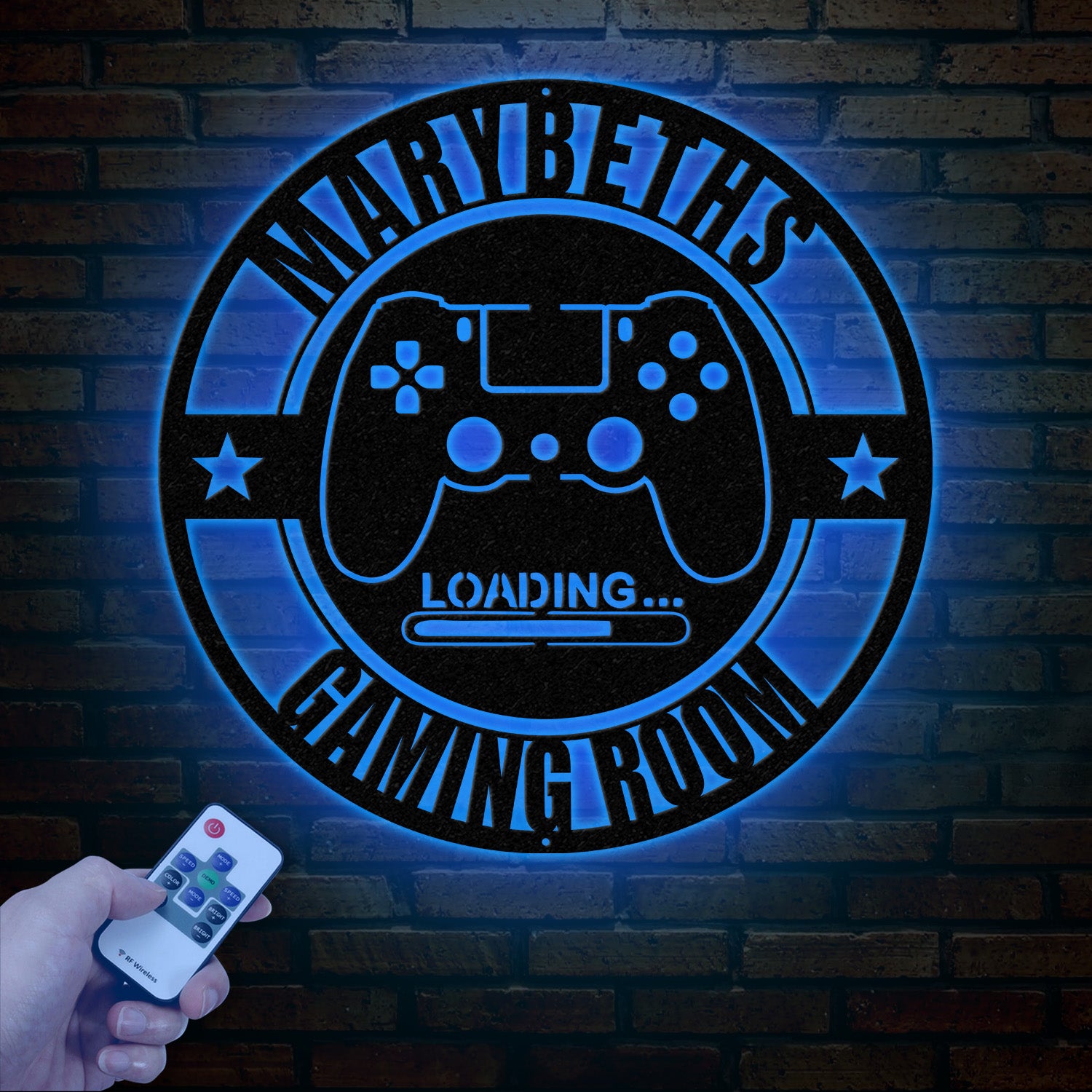 Custom Game Room Sign with LED Lights, Personalized Family Game Room Decor, Kid Name Gaming Wall Art, Custom Gaming Room Sign