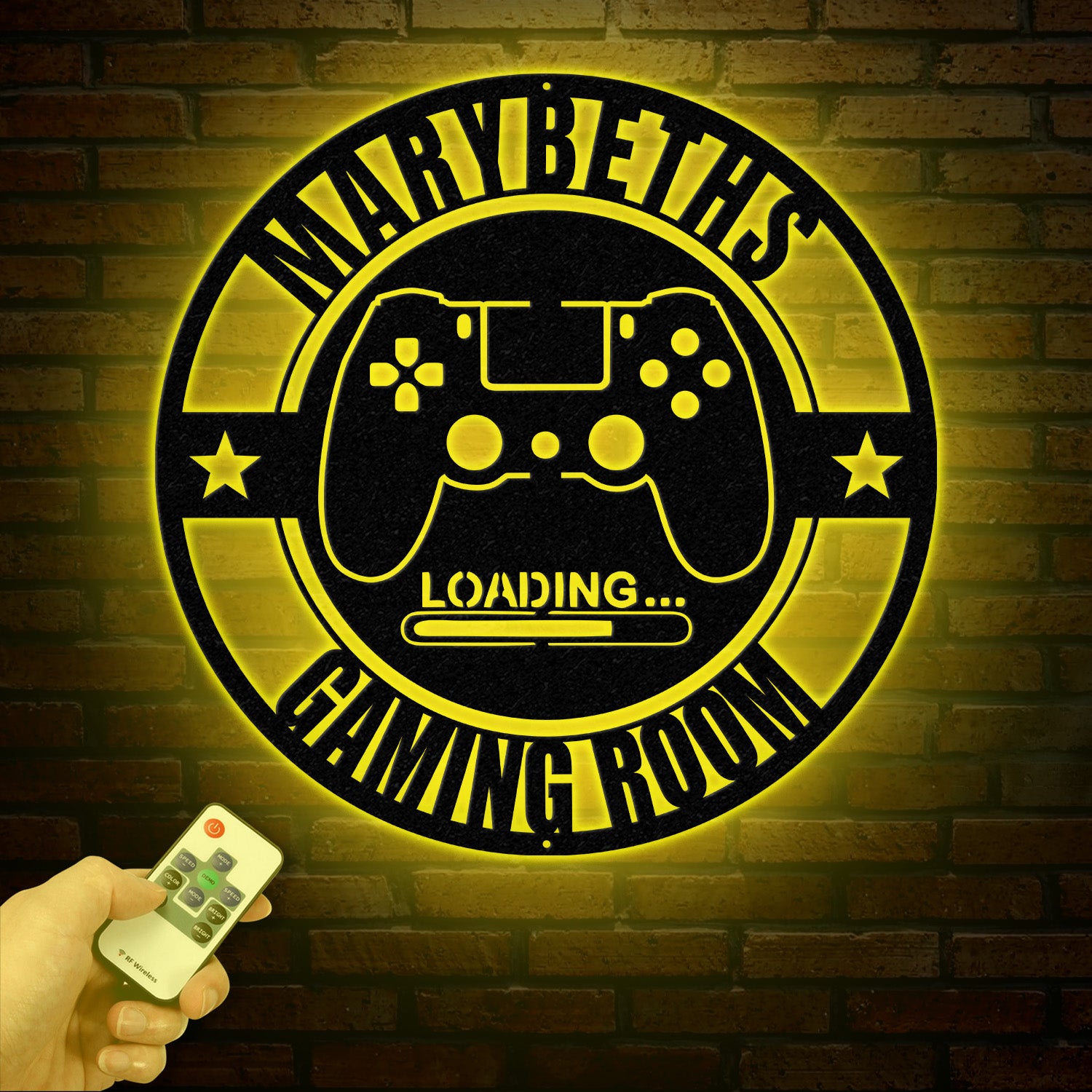Custom Game Room Sign with LED Lights, Personalized Family Game Room Decor, Kid Name Gaming Wall Art, Custom Gaming Room Sign
