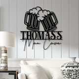 Beer Bar Metal Sign, Personalized Bar Sign, Custom Pub Decor, Metal Wall Art for Man Cave, Home Bar Sign, Bar Name Plaque