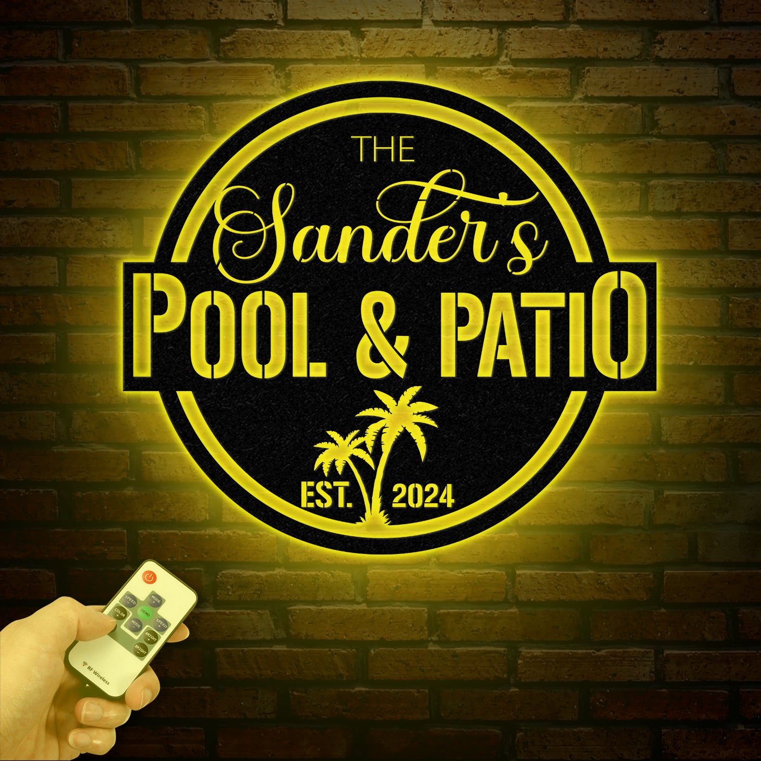 Custom Pool & Patio Metal Sign, Personalized Swimming Pool Decor, Outdoor Backyard Wall Art, Farmhouse Style Pool Sign for Outdoor Decor
