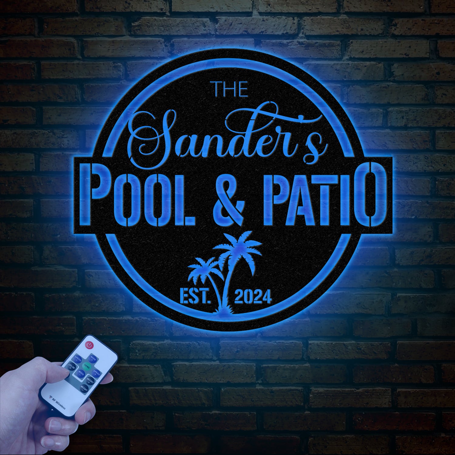 Custom Pool & Patio Metal Sign, Personalized Swimming Pool Decor, Outdoor Backyard Wall Art, Farmhouse Style Pool Sign for Outdoor Decor