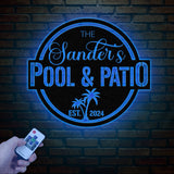 Custom Pool & Patio Metal Sign, Personalized Swimming Pool Decor, Outdoor Backyard Wall Art, Farmhouse Style Pool Sign for Outdoor Decor