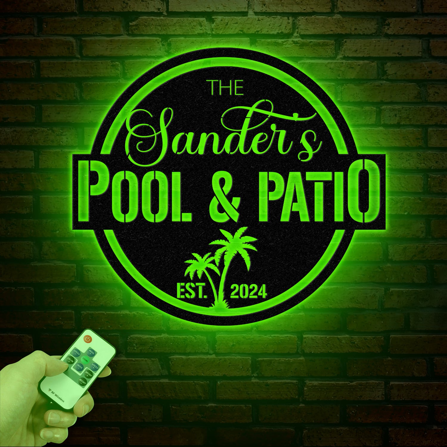 Custom Pool & Patio Metal Sign, Personalized Swimming Pool Decor, Outdoor Backyard Wall Art, Farmhouse Style Pool Sign for Outdoor Decor