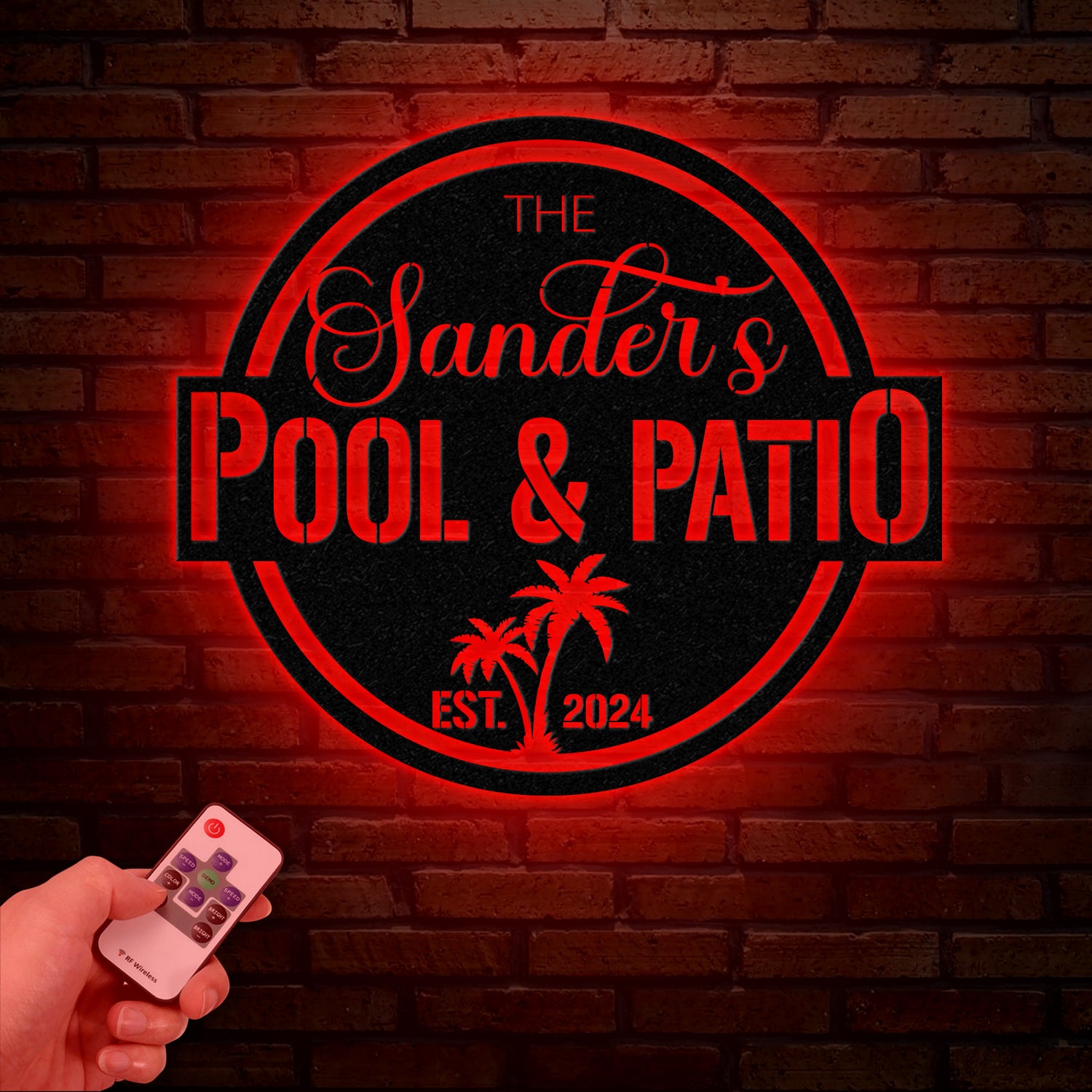 Custom Pool & Patio Metal Sign, Personalized Swimming Pool Decor, Outdoor Backyard Wall Art, Farmhouse Style Pool Sign for Outdoor Decor