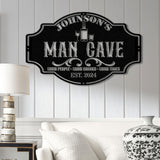 Custom LED Man Cave Metal Sign - Personalized Bar Wall Art - Unique Father's Day Gift - Man Cave Decor with LED Lights