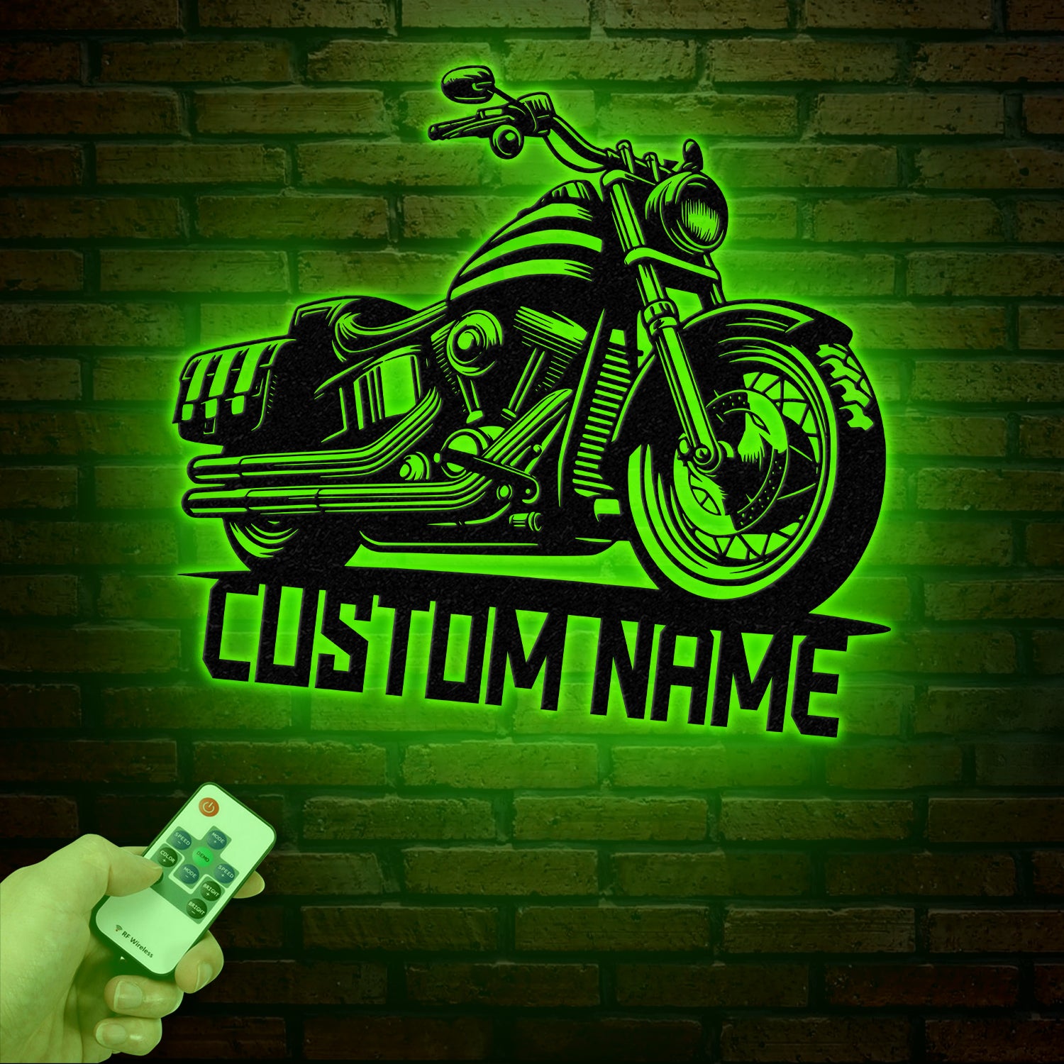 Custom Motorcycle Sign with LED Lights - Motorbike Metal Wall Art - Personalized Biker Name Sign - Housewarming & Father's Day Gift