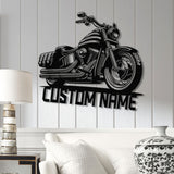 Custom Motorcycle Sign with LED Lights - Motorbike Metal Wall Art - Personalized Biker Name Sign - Housewarming & Father's Day Gift