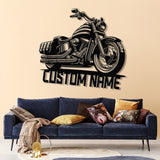 Custom Motorcycle Sign with LED Lights - Motorbike Metal Wall Art - Personalized Biker Name Sign - Housewarming & Father's Day Gift