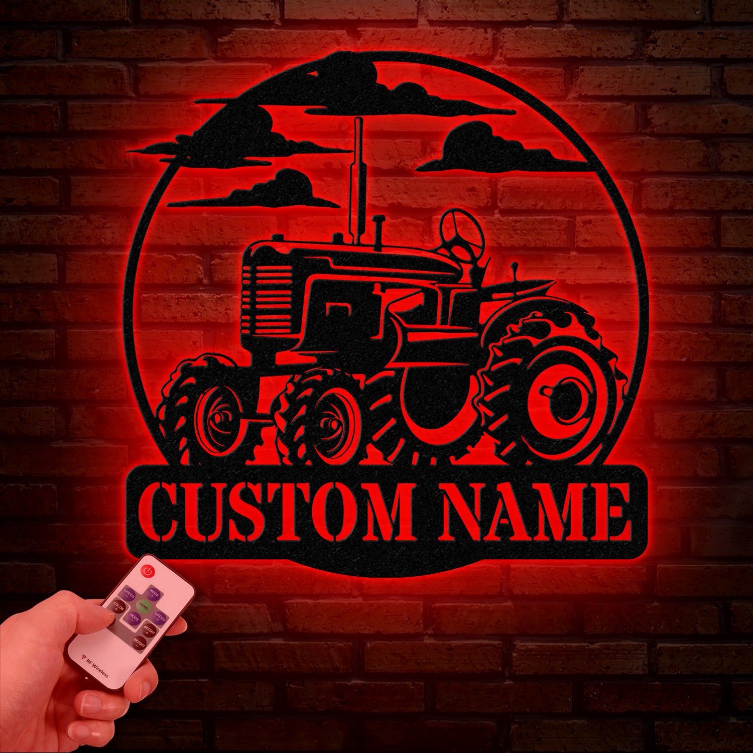 Custom Tractor Driver Metal Wall Art with LED Light - Personalized Farm Name Sign - Home Decor & Farm Truck Gift for Birthday & Christmas