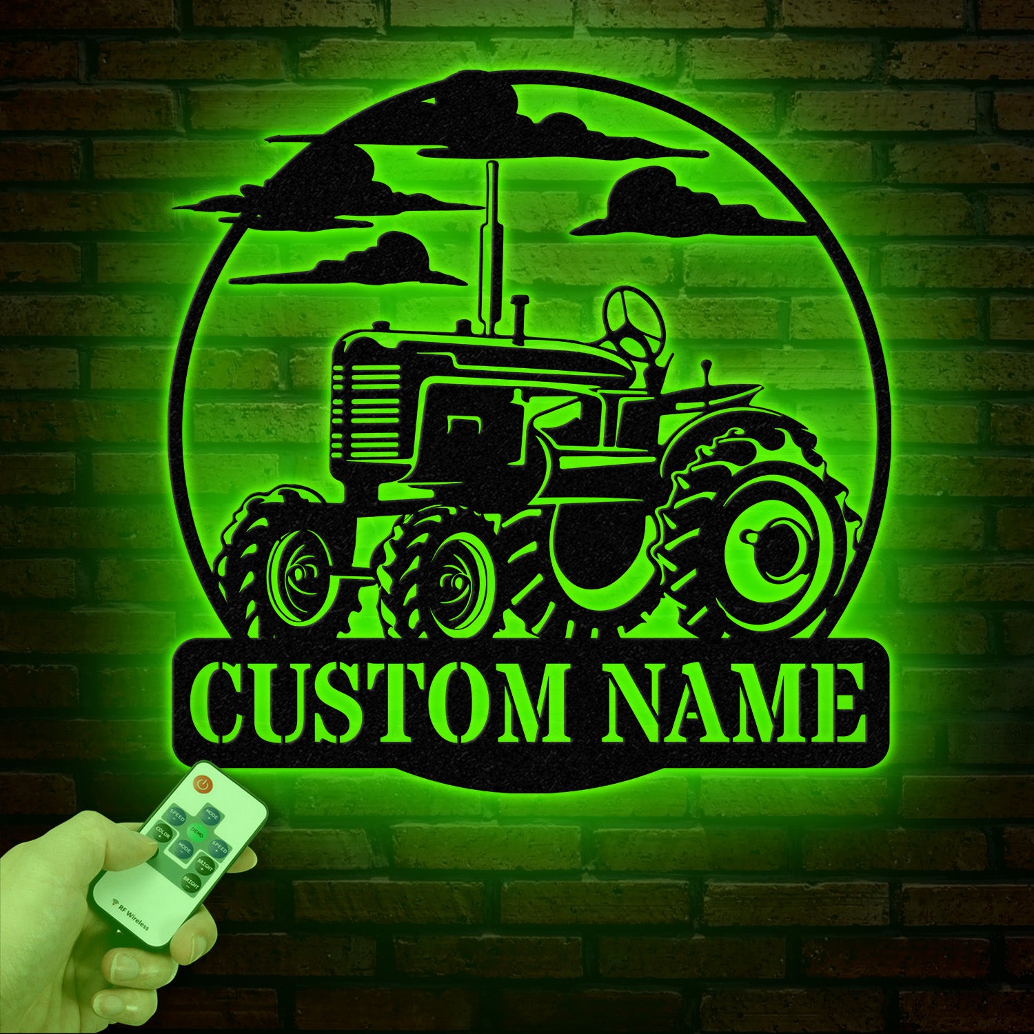 Custom Tractor Driver Metal Wall Art with LED Light - Personalized Farm Name Sign - Home Decor & Farm Truck Gift for Birthday & Christmas