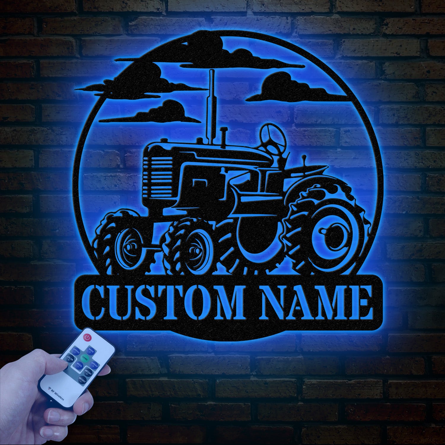 Custom Tractor Driver Metal Wall Art with LED Light - Personalized Farm Name Sign - Home Decor & Farm Truck Gift for Birthday & Christmas