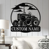 Custom Tractor Driver Metal Wall Art with LED Light - Personalized Farm Name Sign - Home Decor & Farm Truck Gift for Birthday & Christmas