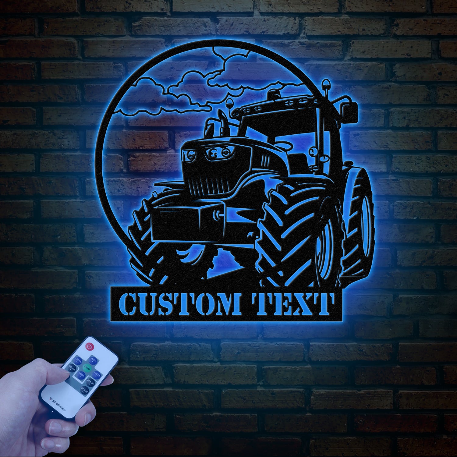 Custom Tractor Driver Metal Wall Art with LED Light - Personalized Farm Name Sign - Home Decor & Farm Truck Gift for Birthday & Christmas