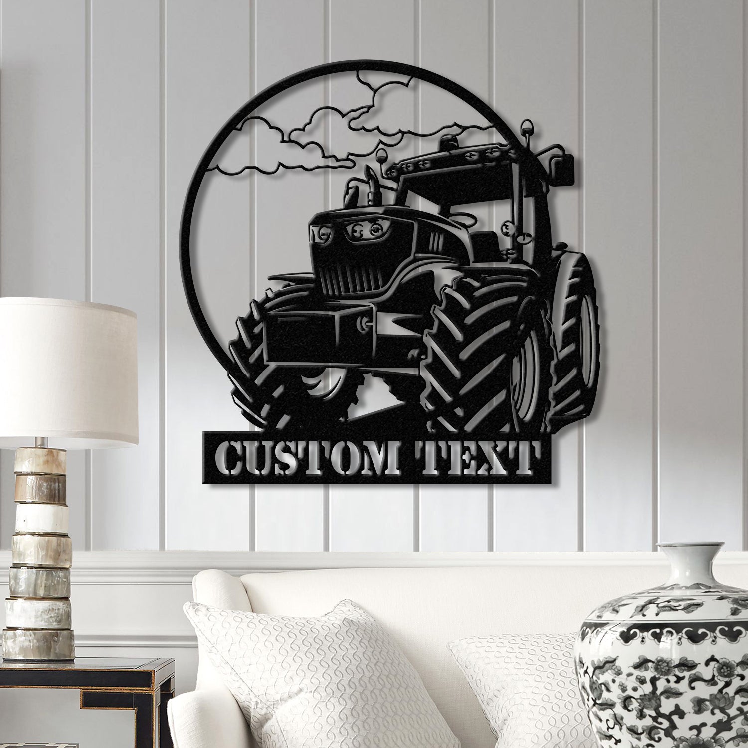 Custom Tractor Driver Metal Wall Art with LED Light - Personalized Farm Name Sign - Home Decor & Farm Truck Gift for Birthday & Christmas