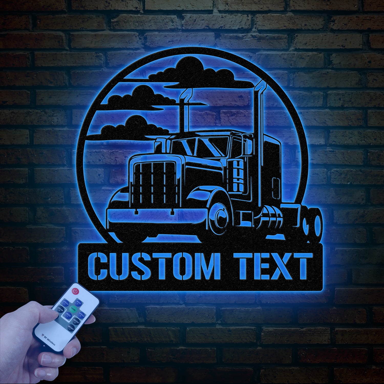 Custom Semi Truck Wall Art with Personalized Name, Truck Driver Decor for Garage & Home, Perfect for Father's Day & Christmas Gifts