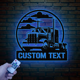 Custom Semi Truck Wall Art with Personalized Name, Truck Driver Decor for Garage & Home, Perfect for Father's Day & Christmas Gifts