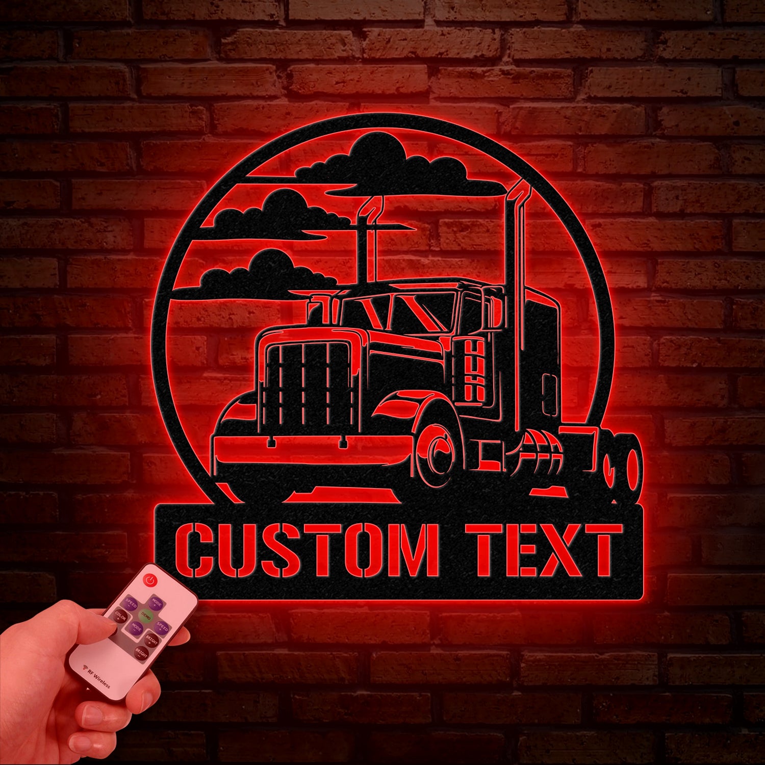 Custom Semi Truck Wall Art with Personalized Name, Truck Driver Decor for Garage & Home, Perfect for Father's Day & Christmas Gifts