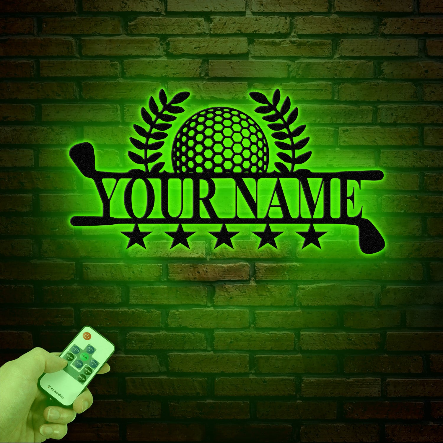 Personalized LED Golf Metal Wall Art, Custom Golfer Name Sign, Golf Course Decor for Man Cave, Golf Enthusiast Gift, Golf Metal Sign