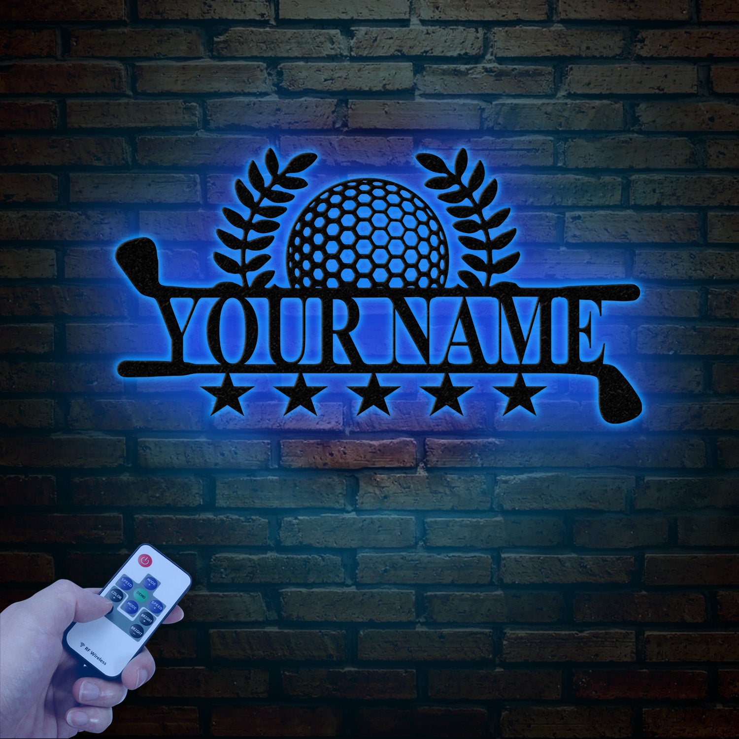 Personalized LED Golf Metal Wall Art, Custom Golfer Name Sign, Golf Course Decor for Man Cave, Golf Enthusiast Gift, Golf Metal Sign