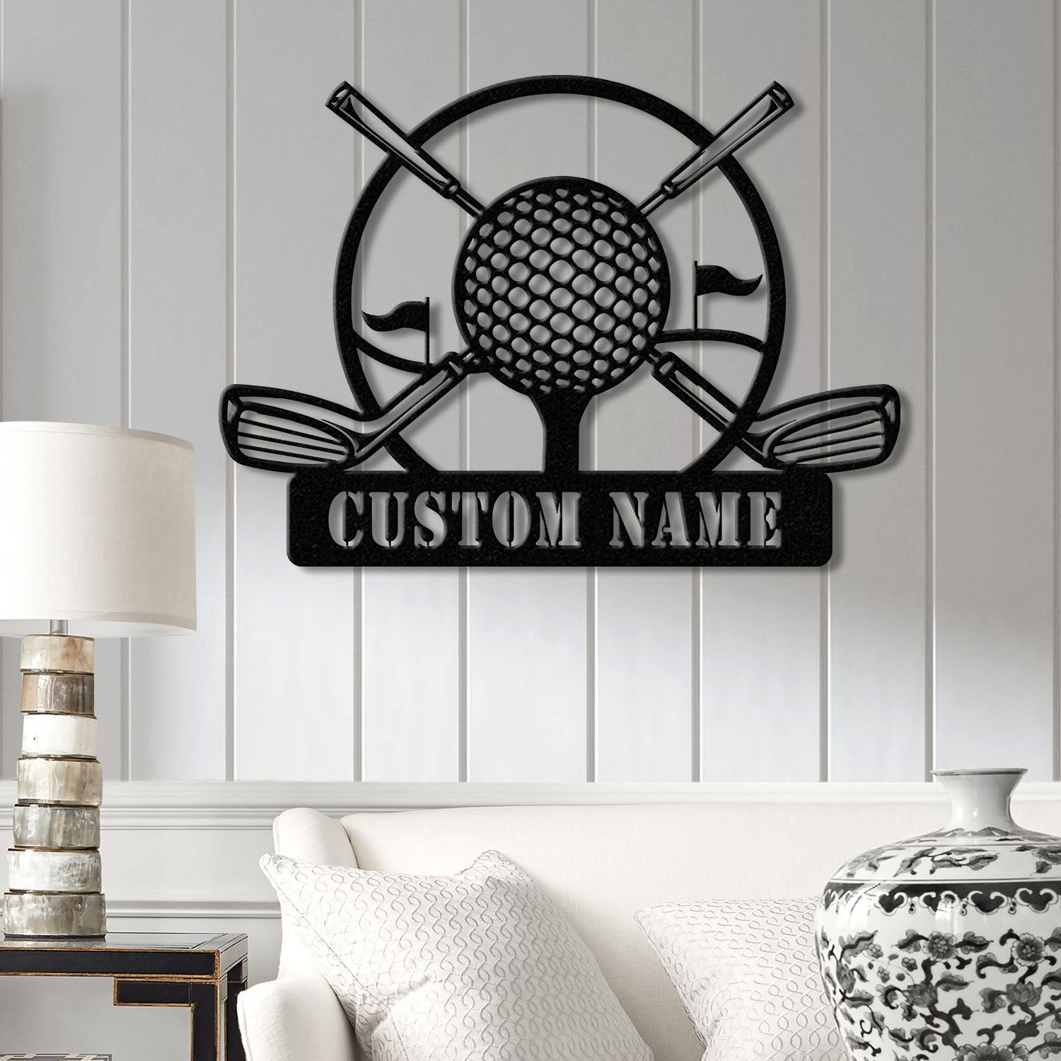 Personalized Golf Metal Sign LED Light, Custom Golfer Name Sign, Golf Gifts for Men, Father's Day Gift, 19th Hole Decor, Birthday Golf Sign