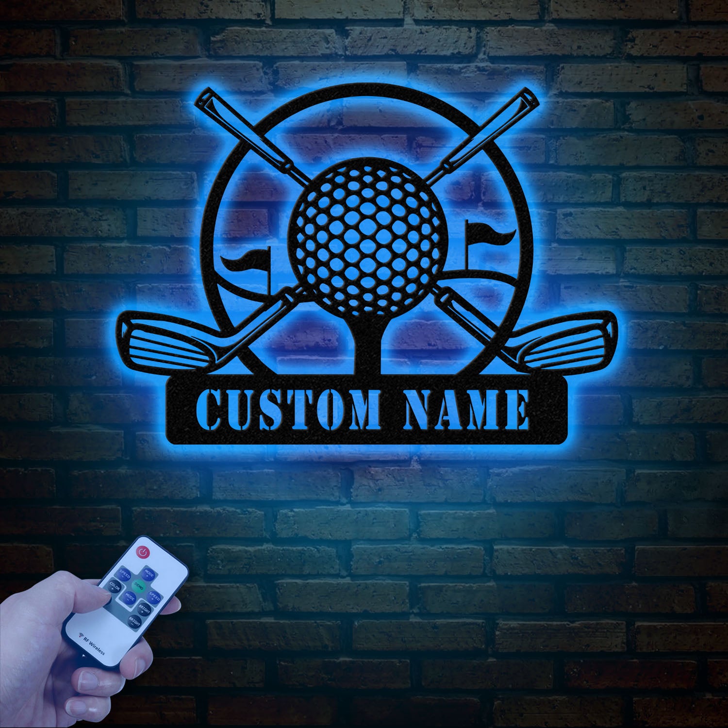 Personalized Golf Metal Sign LED Light, Custom Golfer Name Sign, Golf Gifts for Men, Father's Day Gift, 19th Hole Decor, Birthday Golf Sign