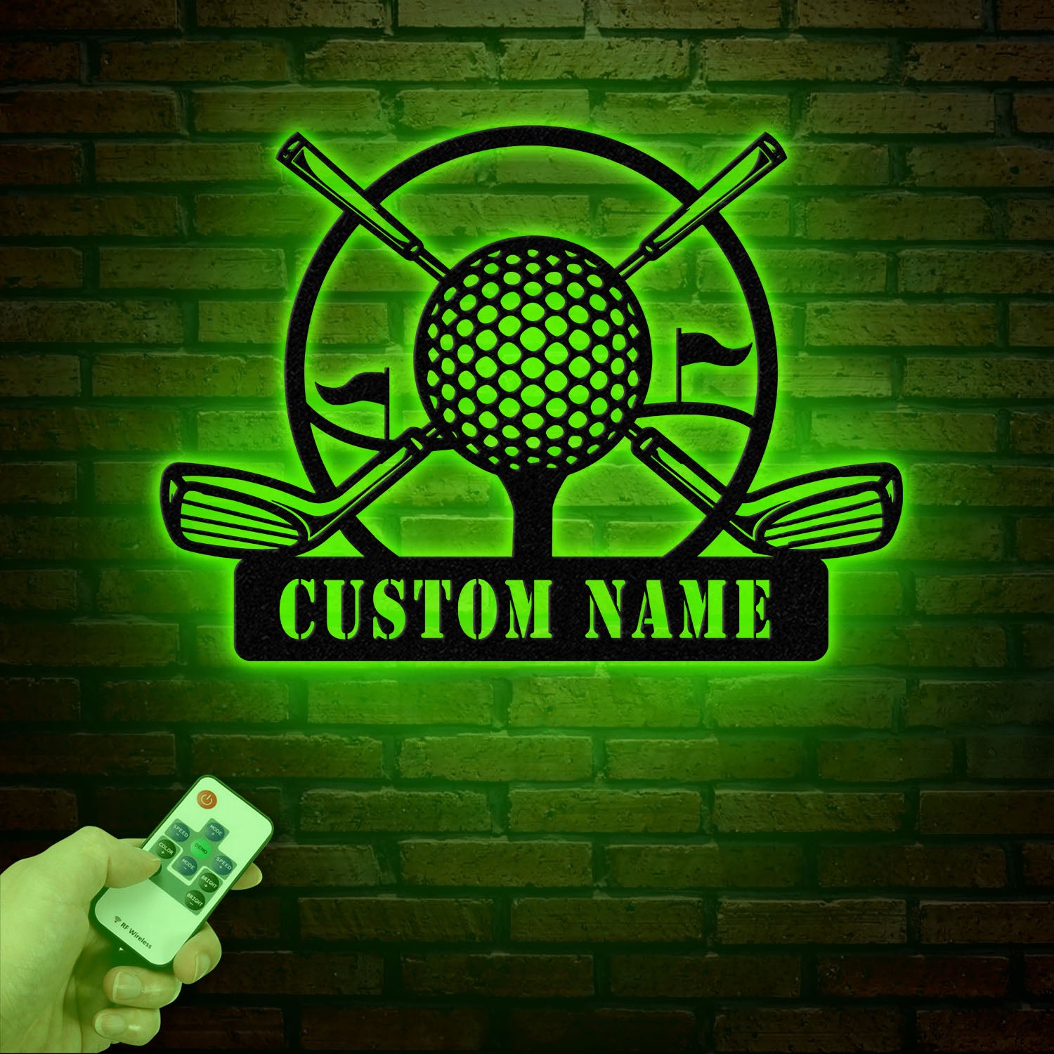 Personalized Golf Metal Sign LED Light, Custom Golfer Name Sign, Golf Gifts for Men, Father's Day Gift, 19th Hole Decor, Birthday Golf Sign