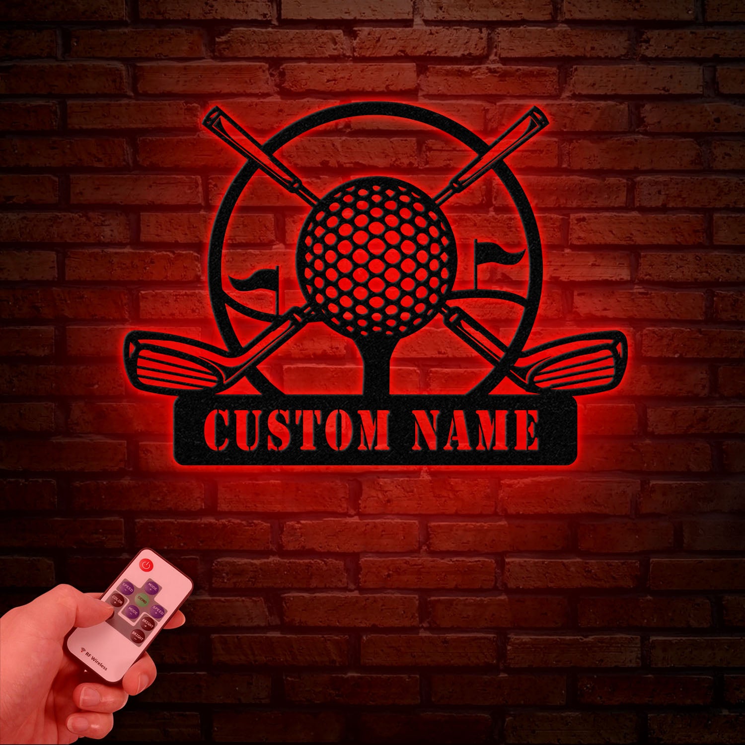 Personalized Golf Metal Sign LED Light, Custom Golfer Name Sign, Golf Gifts for Men, Father's Day Gift, 19th Hole Decor, Birthday Golf Sign
