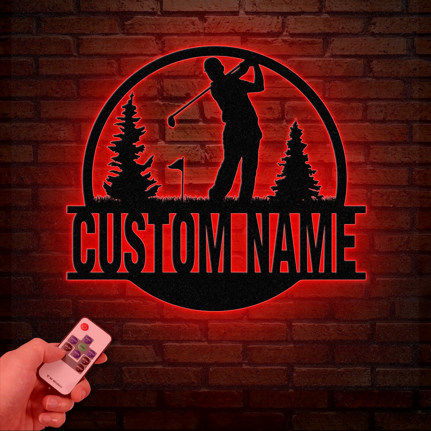 Personalized Golf Metal Sign LED Light, Custom Golfer Name Sign, Golf Gifts for Men, Father's Day Gift, 19th Hole Decor, Birthday Golf Sign