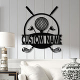 Personalized Golf Metal Sign LED Light, Custom Golfer Name Sign, Golf Gifts for Men, Father's Day Gift, 19th Hole Decor, Birthday Golf Sign
