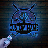 Personalized Golf Metal Sign LED Light, Custom Golfer Name Sign, Golf Gifts for Men, Father's Day Gift, 19th Hole Decor, Birthday Golf Sign