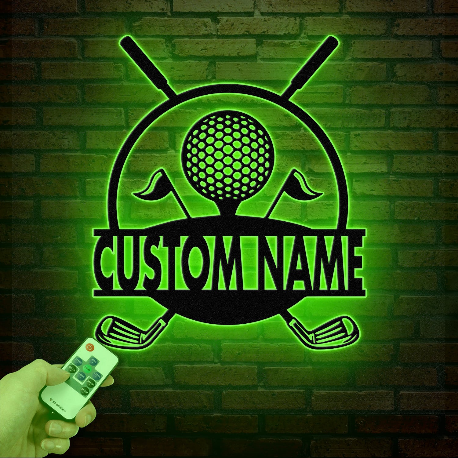 Personalized Golf Metal Sign LED Light, Custom Golfer Name Sign, Golf Gifts for Men, Father's Day Gift, 19th Hole Decor, Birthday Golf Sign